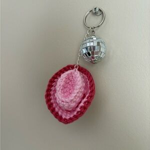 Disco Cowgirl Handmade Crochet Keychain